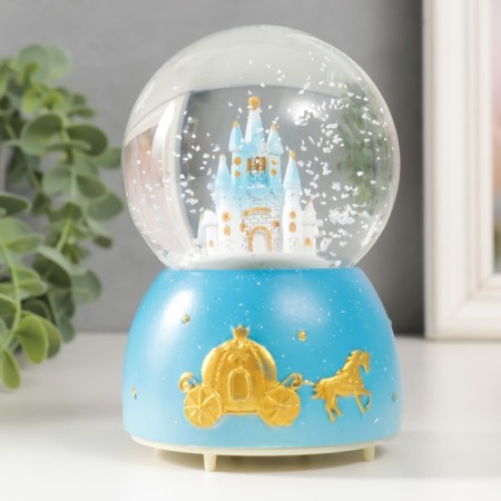 Souvenir polystone water ball light, music "Castle for Princess/Prince" MIX 8x8x11.5 cm-6