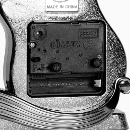 Alarm clock "Guitar", discrete move, with a pencil, 1aa, 15.5 x 22 x 5.5 cm, silver-3