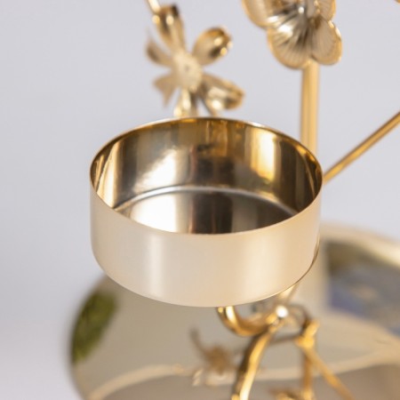 Summary for 1 candle metal d = 4 cm "spring flowers" gold 7.7x11.8x12.5 cm-4