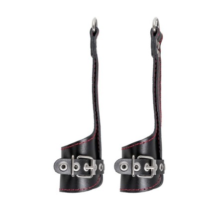 Pecado BDSM suspension, “soft” with a red stitch, genuine leather, black-5