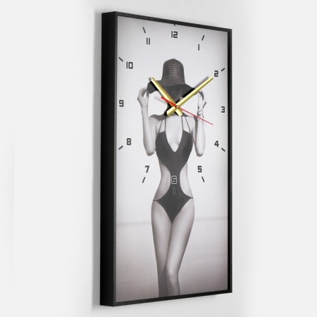Carty clock is wall, series: people, "Girl in a hat", 57 x 35 x 4 cm-1