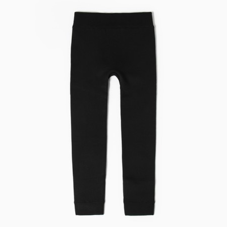 Leggings for girls with fur, black color, height 122-134cm-4
