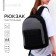 School backpack on lightning, 1 external pocket, gray/black color