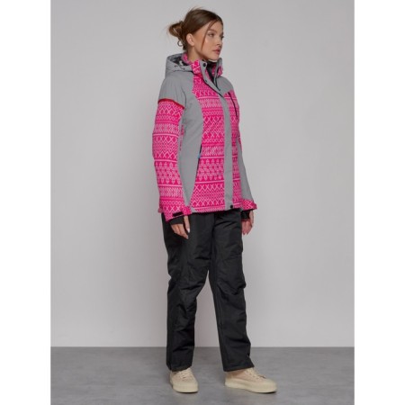 Ski jacket female winter, size 42, pink color-12