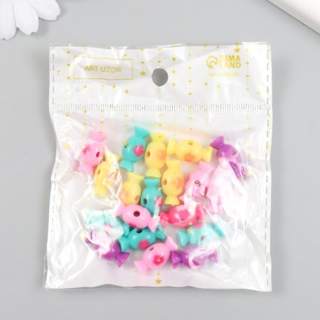 Busins ​​Plastic "Candy with Flower" Gloss Mix 2x1.4x1.4 cm set 20 g-3