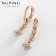 Earrings with rhinestones Xuping Cross are small, white color in pink gold