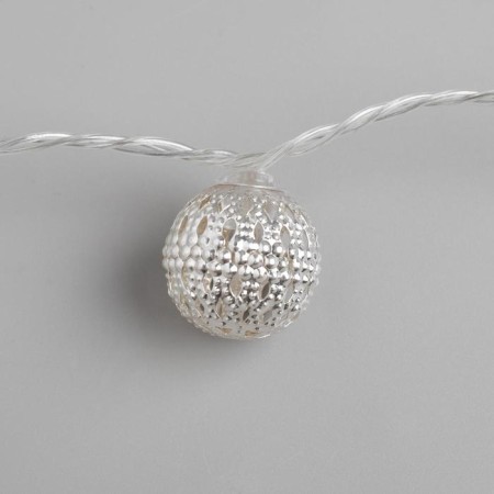 Garland “thread” 4 m with nozzles “ball with a pattern”, IP20, transparent thread, 20 LED, white glow, 8 modes, 220 V-5