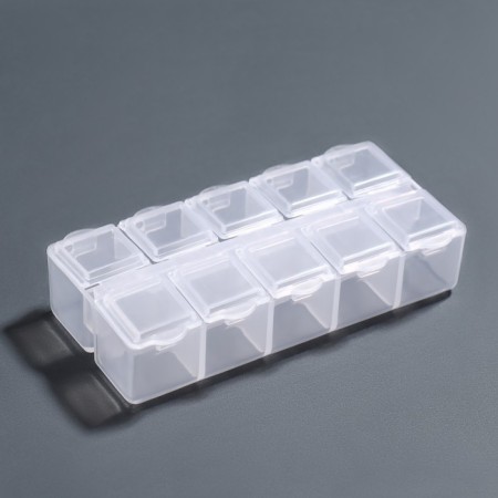 Organizer for decor, 10 cells, 8.7 × 4.3 × 2 cm, the color is transparent-4
