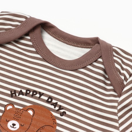Body baby with a long sleeve "Bear", beige color, height 68-1