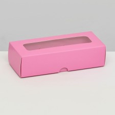 Folding box for 3 sweets, 13.7 x 5.5 x 3.5 cm, pink
