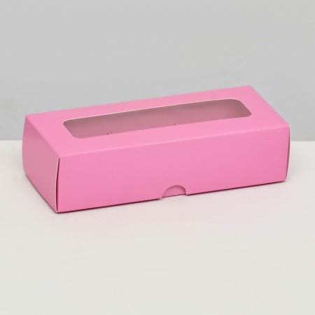 Folding box for 3 sweets, 13.7 x 5.5 x 3.5 cm, pink