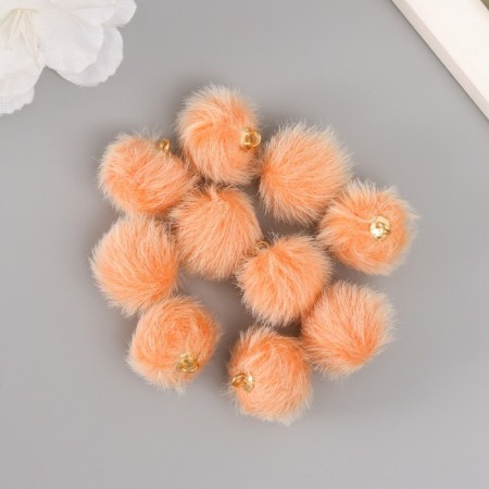Decor for creativity Artificial fur "Ball" peach set 10 pcs, d = 2 cm-2