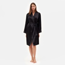 Women's robe minku: Light Touch Black color, river 44