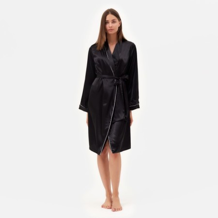 Women's robe minku: Light Touch Black color, river 44