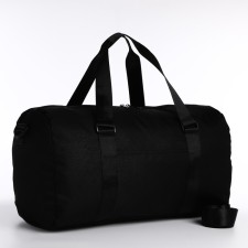 Road bag with lightning, external pocket, suitcase holder, long belt, black color