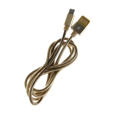MicroUSB cable - usb, 2.1 a, metal braid, 1 meter, golden-2