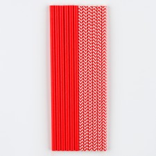 Assortment cocktail tubes, set 12 pcs., Red color