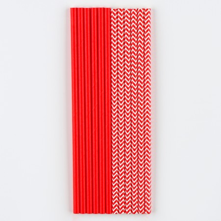 Assortment cocktail tubes, set 12 pcs., Red color