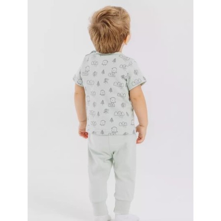 A set of children's pants MOWBABY BIRDS, height 68 cm, blue color, 3 pcs-13