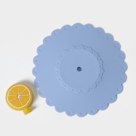 Silicone lid Silicone Dolyana "Lemon", D = 11 cm, Blue color-4