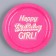 Disposable paper plate "Happy Birthday, Girl", doll, 18 cm
