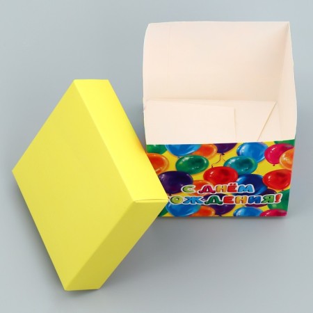 Gift folding box, packaging, "Happy Birthday", 10 x 10 x 10 cm-3