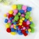Pompons for creativity, assorted, 5 colors, 8 mm/15 mm/25 mm, (set of 100 pcs)