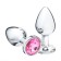 Anal traffic jams, silver, pink crystal, d = 40 mm