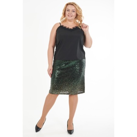 Female skirt, size 54, green color-5