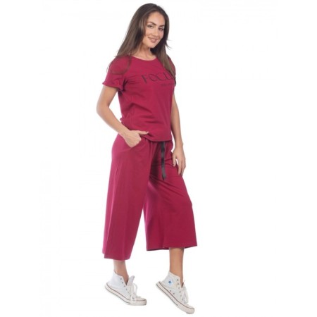 Female suit, size 48, burgundy color-3
