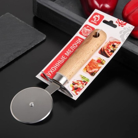 Knife for pizza and dough of the Dilan "Tree", 20.5 cm, beige color-2