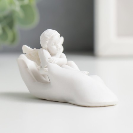 Polystone souvenir "Snowthrough angel in the palm" 3.5x7.5x3 cm-2