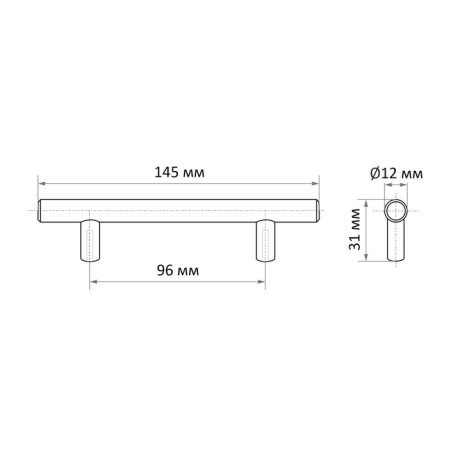 Cappio Frida-stainless handle, stainless steel, d = 12 mm, m/o 96 mm, beige color, 4 pcs.-8