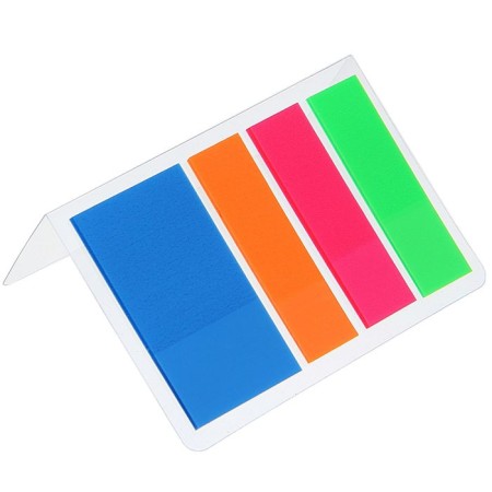 Blocking with a sticky edge of 25 mm x 44 mm, plastic, 4 colors of 20 sheets, fluorescent, in a blist, mix