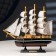 Souvenir small "Elijah" souvenir ship, Black side, beige sails with stripes, 5.5 × 23.5 × 23.5 cm