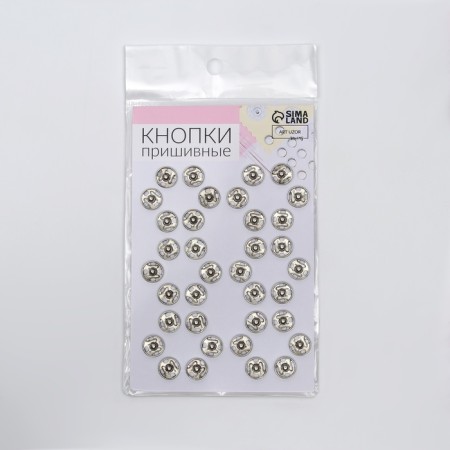 The buttons are sewing, d = 10 mm, 36 pcs, silver color-3