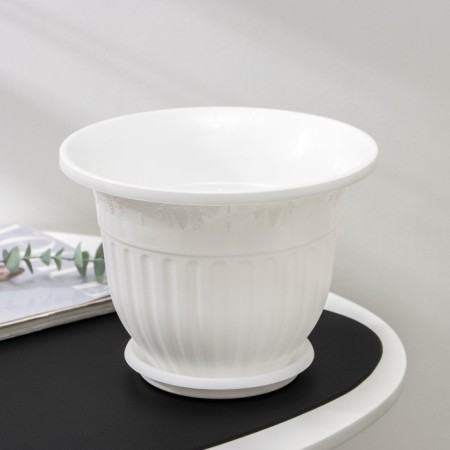 Pot with the pallet "Lausanne", 3 l, the color is white-1