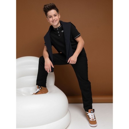 Pants for boys, height 122 cm, black color-2