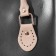 Handle for bag, 60 × 1 cm, with sewing loops 3.5 cm, beige/gold color