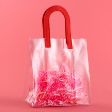 Gift package from PVC, red, 20 x 18 x 10 cm