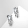 Earrings with rhinestones "melting" rectangle, white color in silver
