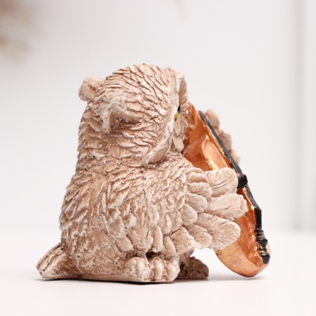 Figure "Owl violinist" brown, 8x6x6cm-3