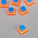 Decor for creativity plastic "Striped pyramids" Orange-blue set 10 pcs 1.1x1.1 cm