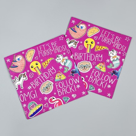Paper napkins "Birthday", in a set of 20 pcs.