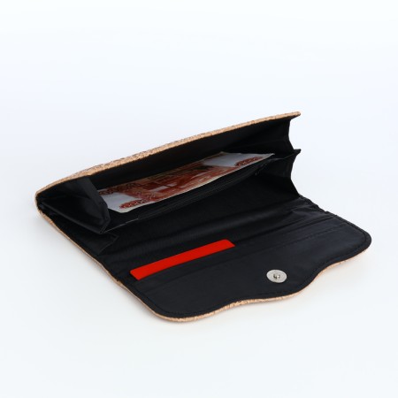 Women's wallet on magnet, beige color-4