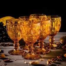 A set of glass of glass Magistro Variet, 320 ml, 6 pcs, yellow color