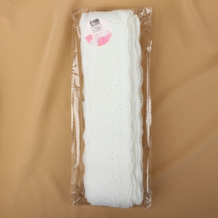 Lace embroidery, 45 mm × 13 ± 1 m, white color-2
