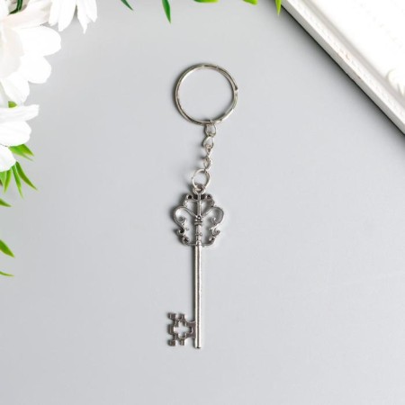 Metal keychain "Carved" gold/silver mix 1.8x5 cm