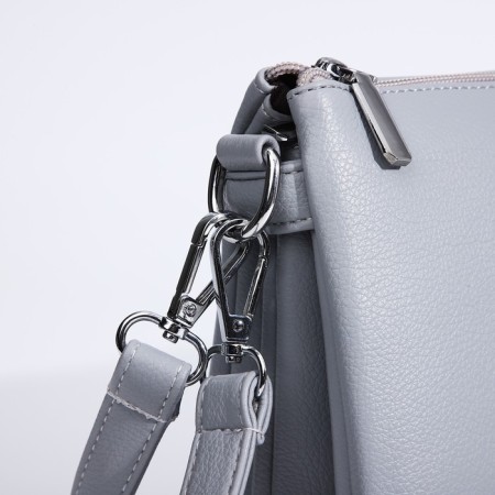 Cross-Bodi Bag on a zipper, 2 outer pockets, color gray color-4