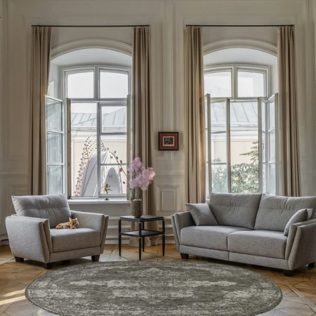 Oval Merinos Kair, size 120x170 cm, Gray color-2